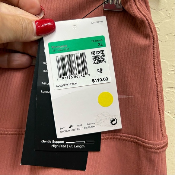 Nike Zenvy Coral High Rise Leggings 7/8 Length   Size: XL.   NWT - Picture 6 of 8